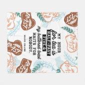 紅茶とバター入りトースト引用文 フリースブランケット (正面(横))