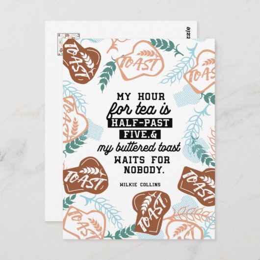 紅茶とバター入りトースト引用文 ポストカード (正面/裏面)