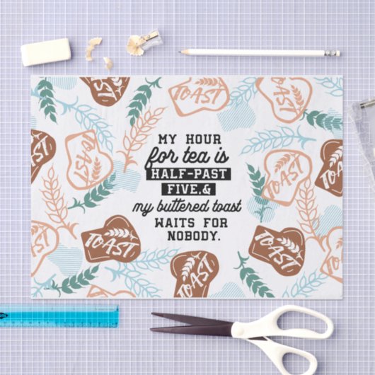 紅茶とバター入りトースト引用文 薄葉紙 (クラフト)