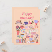 紅茶と本の誕生日 カード (正面/裏面インサイチュ)