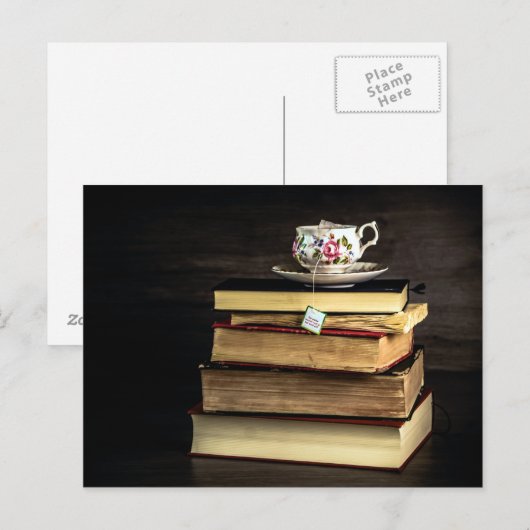 紅茶と本 ポストカード (正面/裏面)