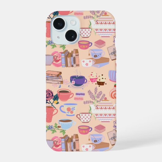 紅茶と本 iPhone 15ケース (裏面)