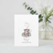 紅茶と読書の隠れ家が恋しくて! - 紅茶スローガン ポストカード (スタンド正面)