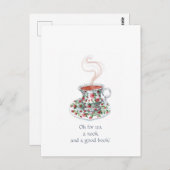 紅茶と読書の隠れ家が恋しくて! - 紅茶スローガン ポストカード (正面/裏面)