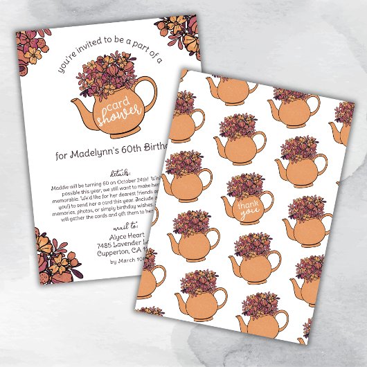 紅茶の秋 60歳の誕生日カードシャワーを郵便で 招待状