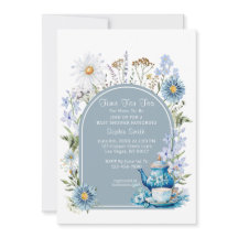 紅茶の赤ちゃんシャワーのための埃っぽいブルータイム