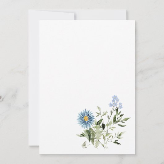 紅茶の赤ちゃんシャワーのための埃っぽいブルータイム 招待状 (裏面)