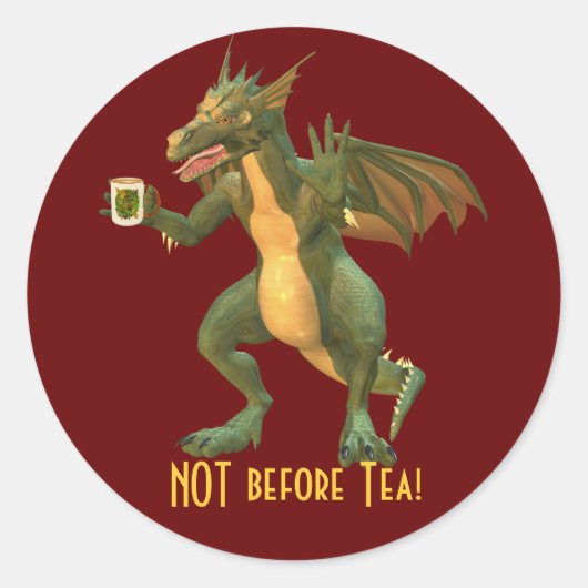 紅茶またはコーヒードラゴン ラウンドシール (正面)