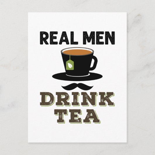 紅茶を飲む本当の男 すてきな紅茶飲みのためのギフト ポストカード (正面)