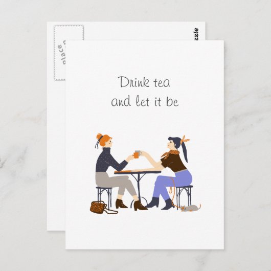 紅茶を飲んで、ありのままに。 ティースローガン 友達 友情 ポストカード (正面/裏面)