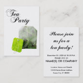 紅茶パーティーの招待状 名刺 (正面/裏面)