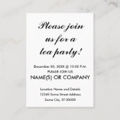 紅茶パーティーの招待状 名刺 (裏面)