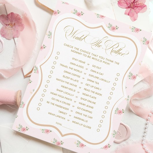 紅茶パーティーの赤ちゃんシャワー彼女はむしろゲームカード 招待状