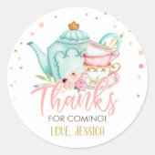 紅茶パーティーピンクベビーシャワー好み醸造フローラ ラウンドシール (正面)