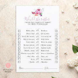 紅茶パーティーブライダルシャワー彼女はむしろゲームをする