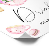 紅茶パーティーベビーシャワー – ドリンク ポスター (角)