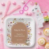 紅茶パーティー素朴ベビーイン開花ベビーシャワー ペーパープレート (パーティー)