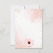 紅茶パーティー赤ちゃんシャワーピンクのテディがカップに サンキューカード (裏面)