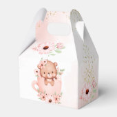 紅茶パーティー赤ちゃんシャワーピンクのテディがカップに フェイバーボックス (裏面サイド)