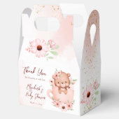 紅茶パーティー赤ちゃんシャワーピンクのテディがカップに フェイバーボックス (オープン)