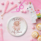 紅茶パーティー赤ちゃんシャワーピンクのテディはカップカスタムに ペーパープレート (パーティー)
