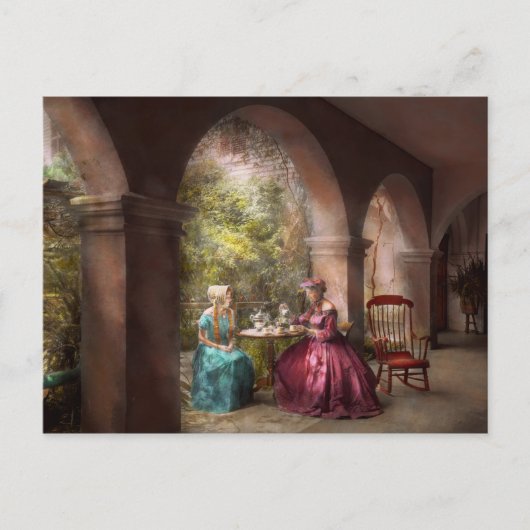 紅茶パーティー – おばあちゃんとお茶をシェア1936 インビテーションポストカード (正面)