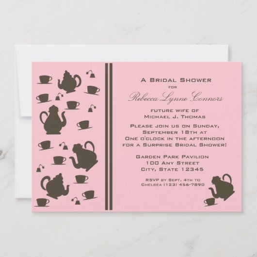 紅茶パーティー/ブライダルシャワー 招待状 (正面)