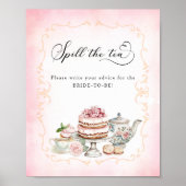 紅茶ブライダルシャワーアドバイス標識 ポスター (正面)