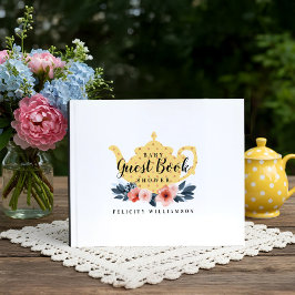 紅茶ポット&フローラティーパーティーイエローベビーシャワー ゲストブック