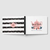 紅茶ポット&フローラティーパーティーピンクベビーシャワー ゲストブック (全面)