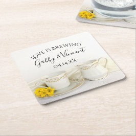 紅茶好きのお茶結婚杯が醸造 スクエアペーパーコースター