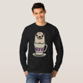 紅茶好きのプードル 涼しいハーブ飲料愛好家 動物 Tシャツ (正面フル)