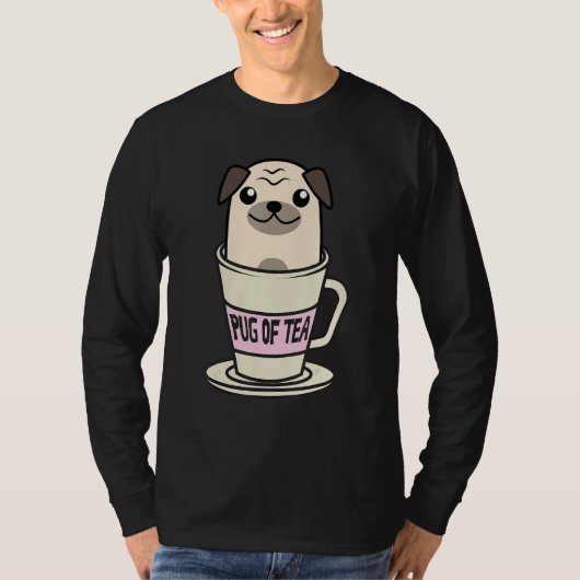 紅茶好きのプードル 涼しいハーブ飲料愛好家 動物 Tシャツ (正面)