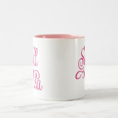 紅茶引用文ガーリーピンクブラウンコーヒーマグをこぼす ツートーンマグカップ (中央)