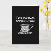 紅茶愛好者名言 - 紅茶が全てを良くする カード (黄色い花)