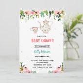 紅茶淹れるシャワー誕生日招待状 招待状 (スタンド正面)