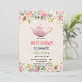 紅茶淹れるシャワー誕生日招待状 招待状 (スタンド正面)