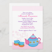 紅茶2つのお茶パーティーブライダルシャワー5 x 7 招待状 (正面/裏面)