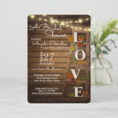 紅葉およびはしご素朴ブライダルシャワー 招待状 (スタンド正面)