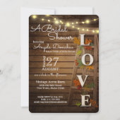 紅葉およびはしご素朴ブライダルシャワー 招待状 (正面)