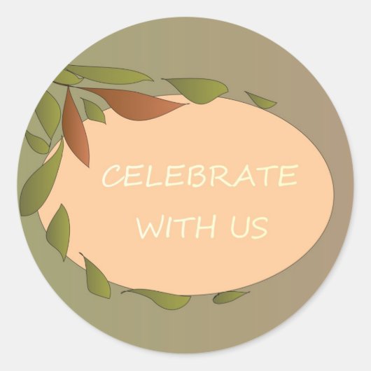 紅葉お祝いカード ラウンドシール (正面)