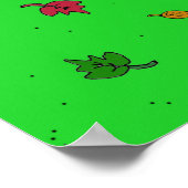 紅葉かわいらしズオータムツリーフォークアート ポスター (角)