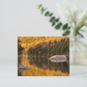 紅葉がビーバー池で反射 ポストカード (スタンド正面)