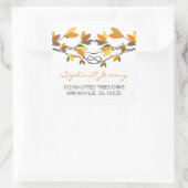 紅葉が結び付いた愛お洒落の木結婚の スクエアシール (バッグ)