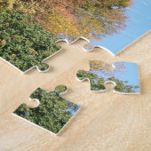 紅葉が青色の水色で反射 ジグソーパズル (側面)