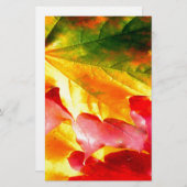 紅葉が黄色、赤、緑にカスタマイズ 便箋 (正面/裏面)