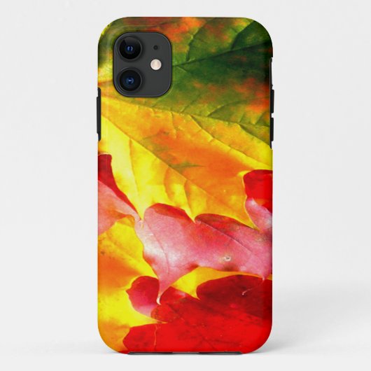 紅葉が黄色、赤、緑にカスタマイズ Case-Mate iPhoneケース (裏面)