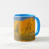 紅葉したアメリカヤマナラシの木々 マグカップ (正面右)