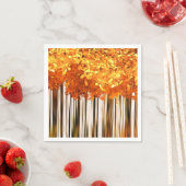 紅葉したカエデの森　秋　オレンジ　グレー　ホワイト スタンダードカクテルナプキン (インサイチュ)