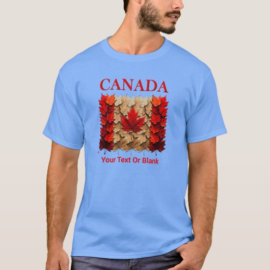 紅葉したカエデの葉のカナダの旗 Tシャツ (正面)